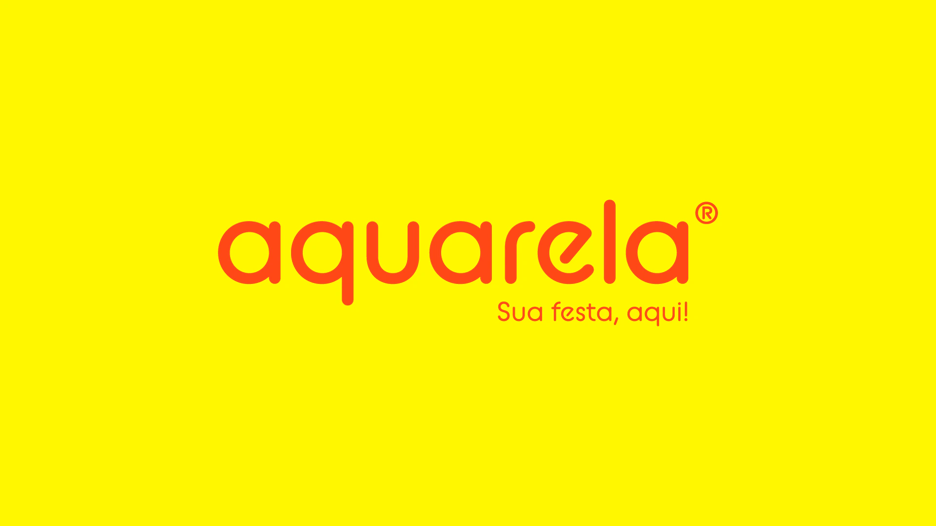 aquarela logo in orange on yellow