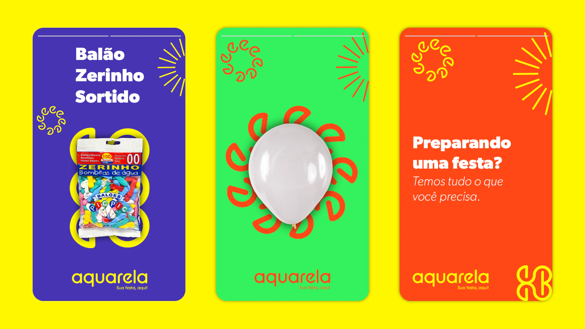 Aquarela stories with party products