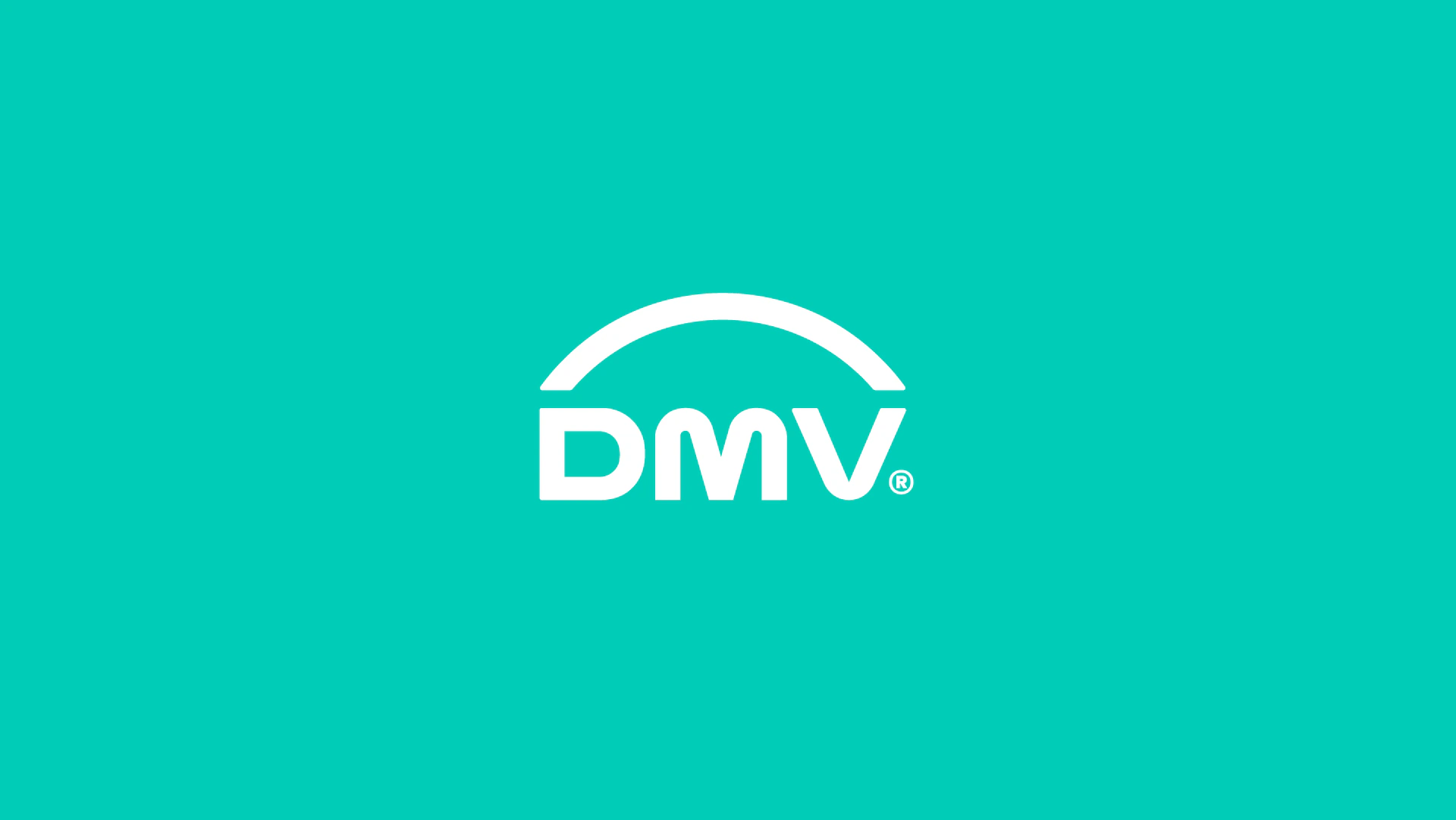 DMV logo in white on teal