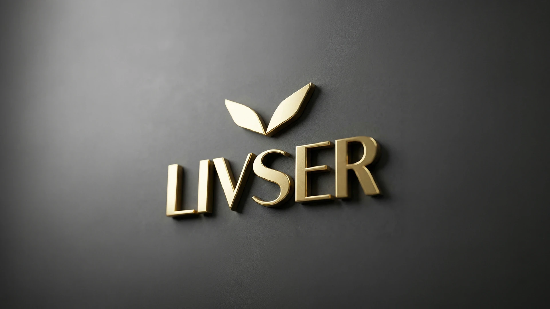 Livser logo in gold 3D