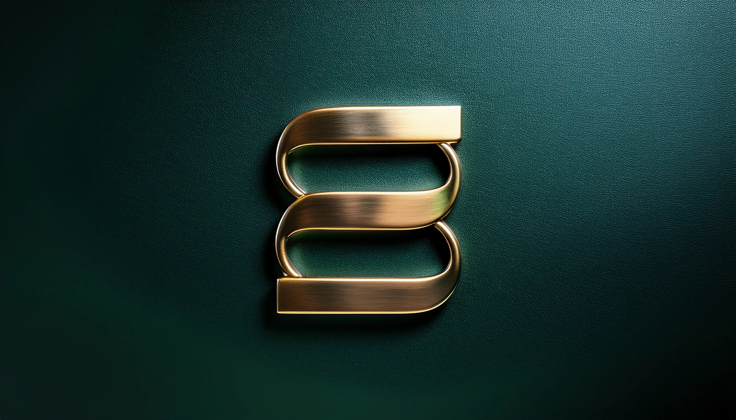 Megah symbol in gold metal on a green background