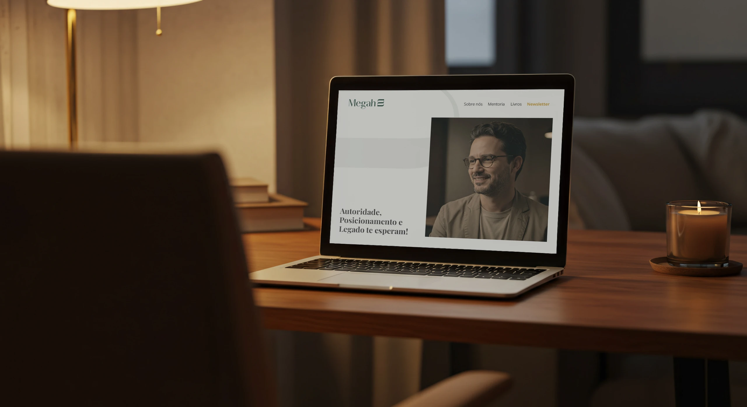 Megah website on a laptop