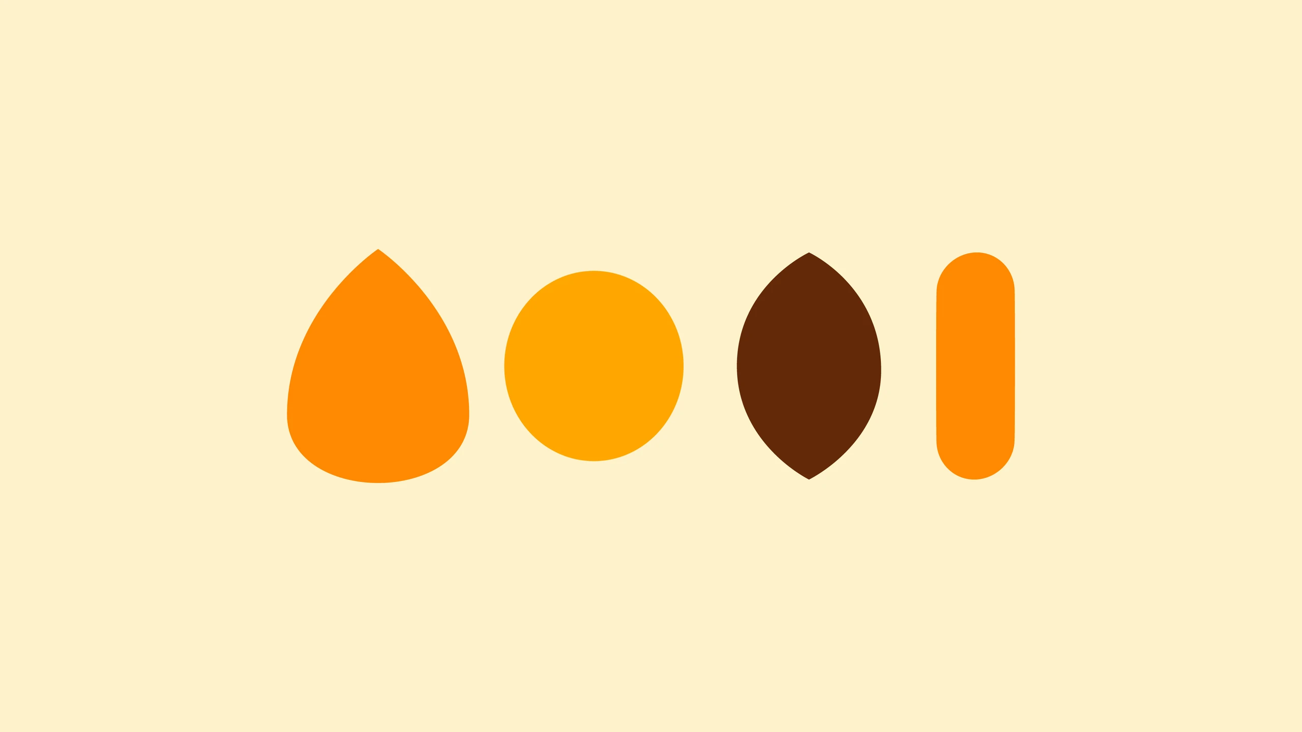 Snack shapes in orange, yellow and brown