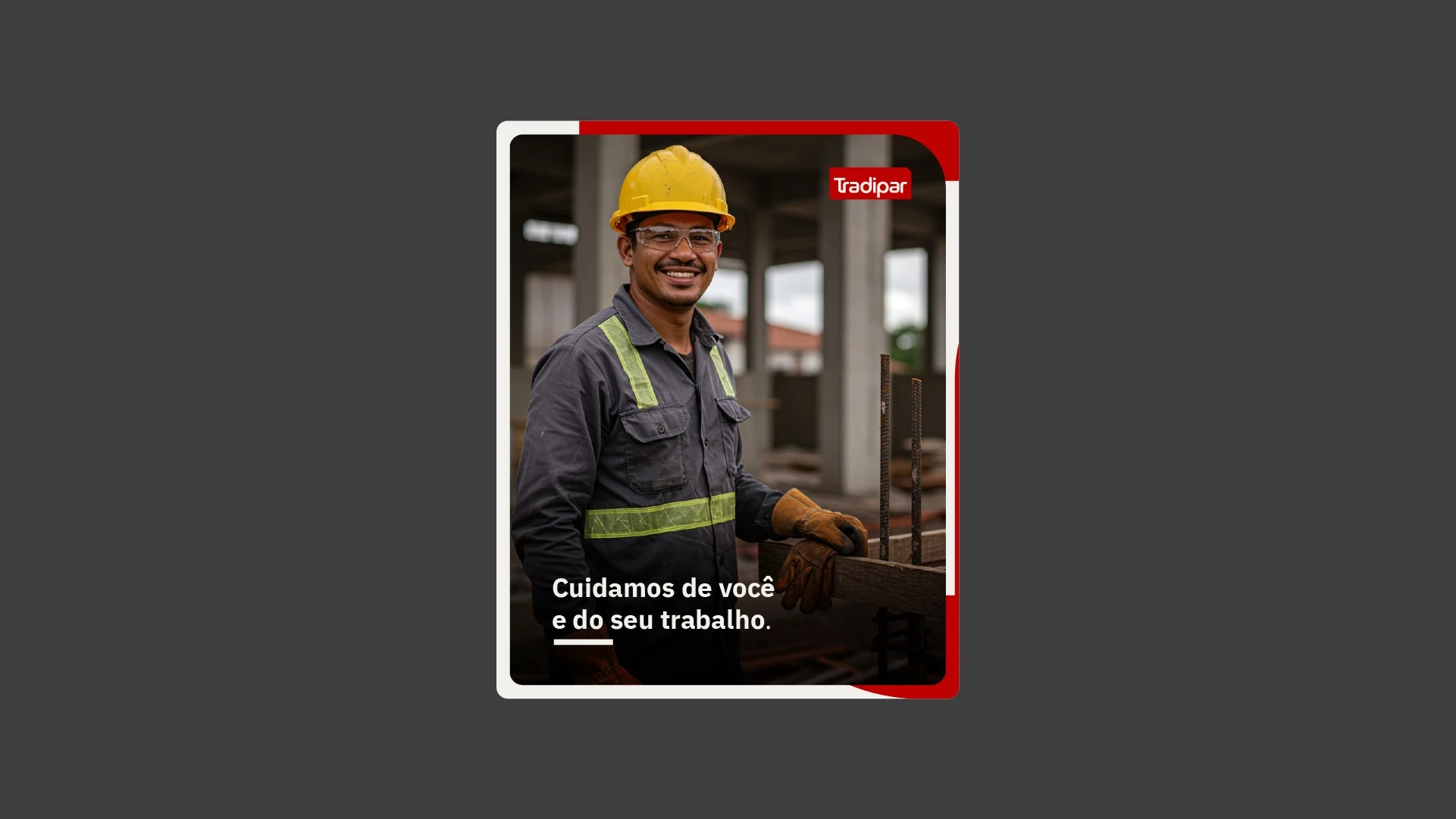 Poster with a worker in a hard hat