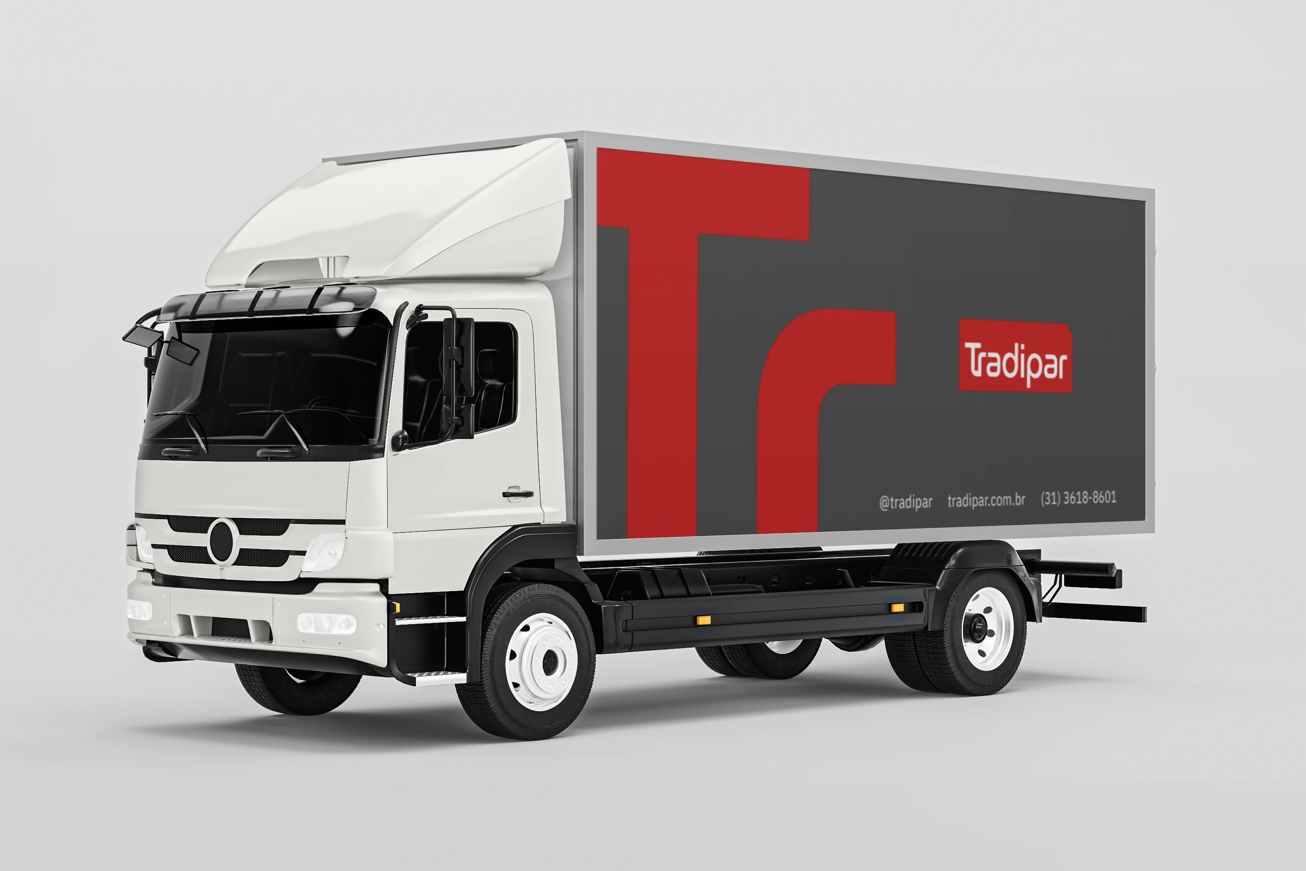 Truck wrapped with the Tr graphic