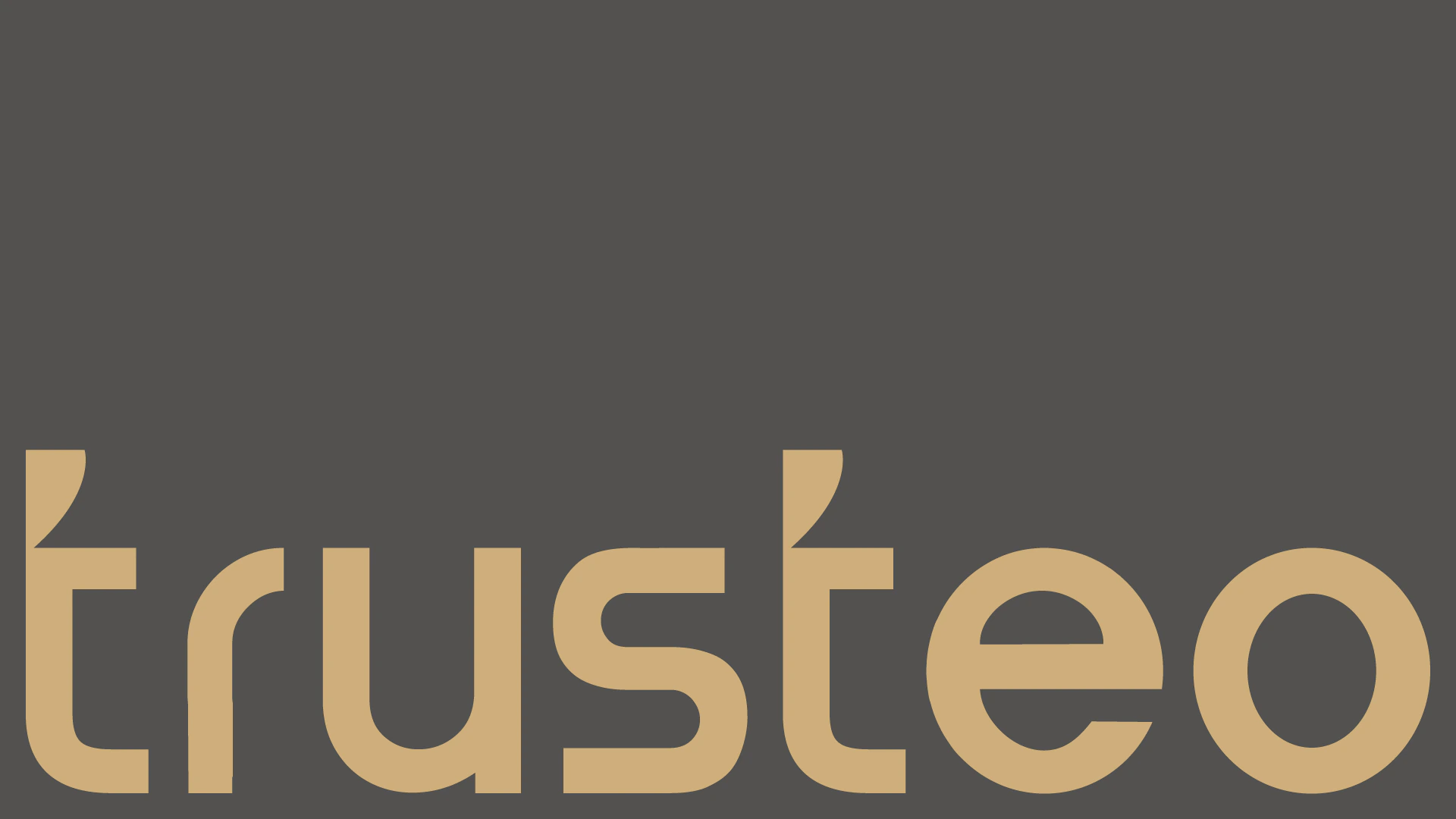 trusteo logo in gold on graphite